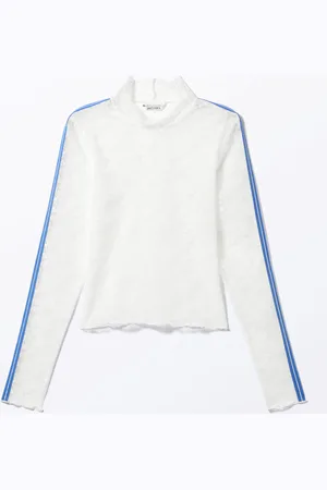 Monki Long-Sleeved Mock-Turtleneck Lace Top