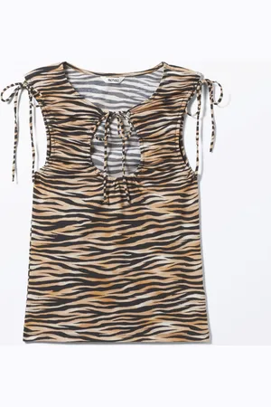 Monki Sleeveless Tie Keyhole Top