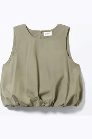 Monki Balloon Hem Sleeveless Poplin Top