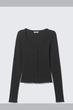 Monki Ribbed Long-Sleeved Pyjama Cardigan