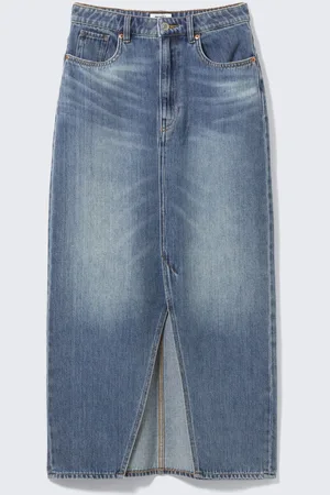 Monki Midi denim skirt