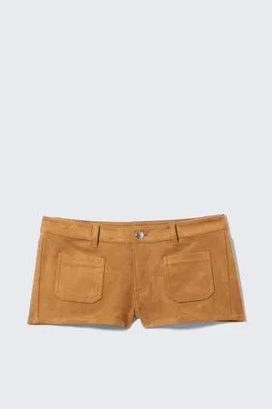 Monki Faux Suede Mini Shorts