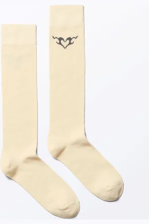 Monki Tribal Heart Knee High Socks