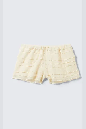 Monki Frilled Lace Mini Shorts