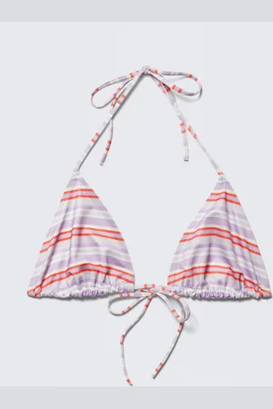 Monki Printed Halter Triangle Bikini Top