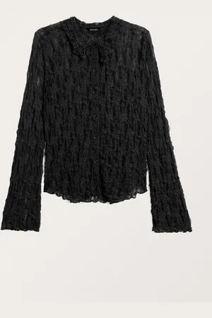 Monki Long sleeved structured lace shirt