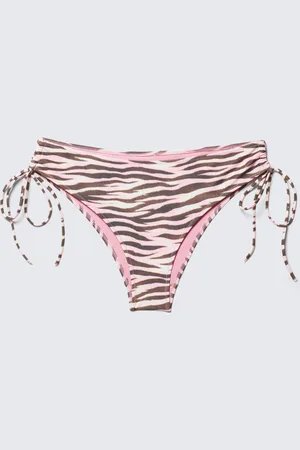 Monki Printed Tie-Side Bikini Bottoms