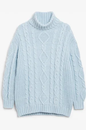 Monki Turtleneck cable knit top