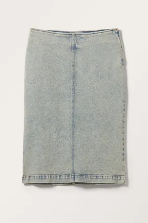 Monki Low waist midi denim skirt