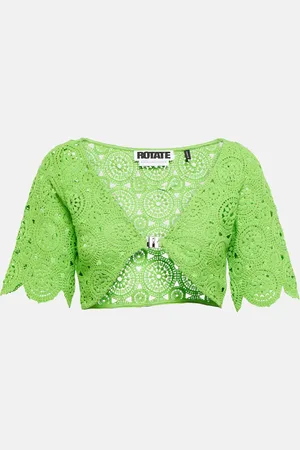 ROTATE Milandran crochet cotton-blend shrug