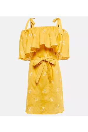 Erdem Vacation Lyra off-shoulder linen dress