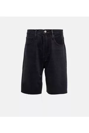 Frame High-rise denim Bermuda shorts
