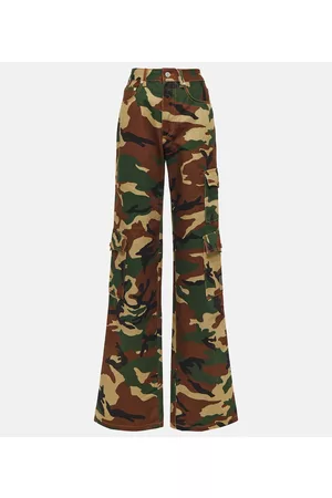 Alessandra Rich Camouflage cotton cargo pants