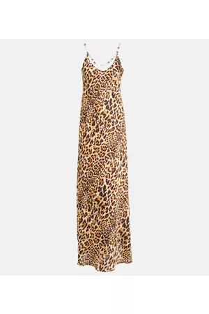 Paco rabanne Embellished leopard-print maxi dress