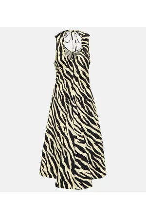 Proenza Schouler White Label zebra-print cotton midi dress