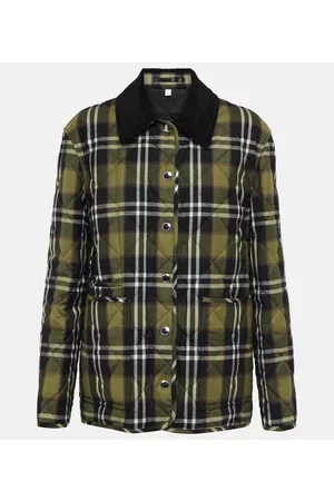Burberry Naiset Päällystakit - Quilted checked wool jacket