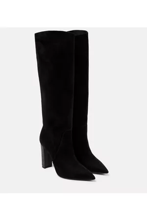 RENÉ CAOVILLA Naiset Ylipolvensaappaat - Nina embellished suede knee-high boots