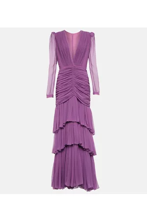 Costarellos Exclusive to Mytheresa â Mila ruched tiered silk chiffon gown