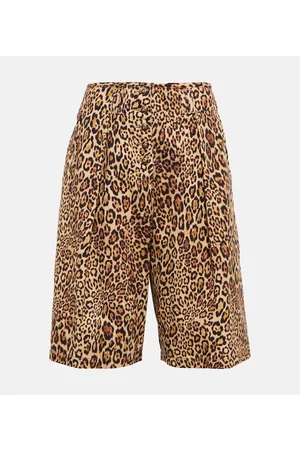 Etro Leopard-print denim shorts