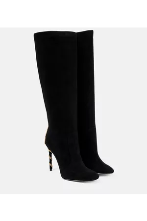RENÉ CAOVILLA Naiset Ylipolvensaappaat - Embellished suede knee-high boots