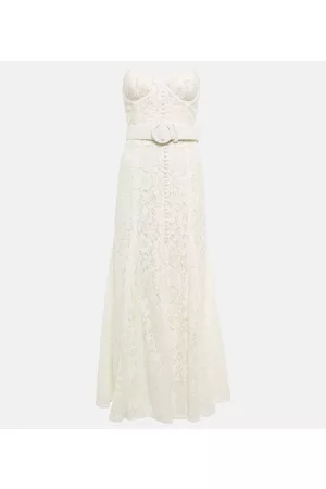 Costarellos Naiset Olkaimettomat Mekot - Sharie belted lace bustier gown