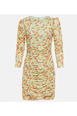Ganni Ruched floral minidress
