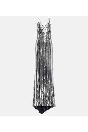 GALVAN Kate tulle-paneled sequined gown