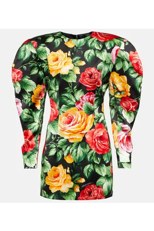 Dolce & Gabbana Puff-sleeve floral minidress