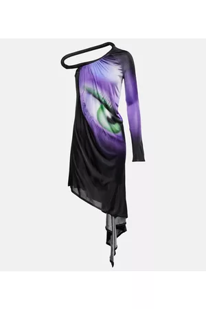 J.W.Anderson Naiset Epäsymmetriset Mekot - Printed asymmetric midi dress