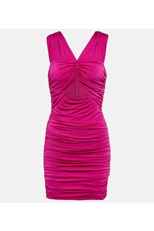 LOVESHACKFANCY Bayana ruched cutout minidress