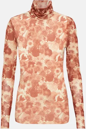 Ganni Floral turtleneck top