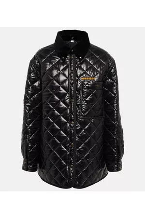 Burberry Corduroy-trimmed quilted jacket