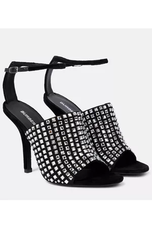 Burberry Crystal-embellished velvet sandals