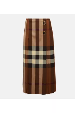 Burberry Checked wool maxi skirt