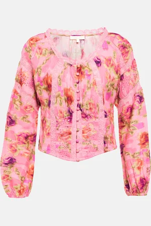 LOVESHACKFANCY Nayeem floral cotton bustier top