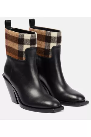 Burberry Vintage Check leather ankle boots