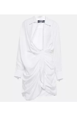 Jacquemus La Robe Bahia deep V-neck minidress
