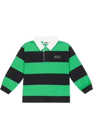 Molo Relz Wide Stripe Long Sleeve Polo T-Shirt