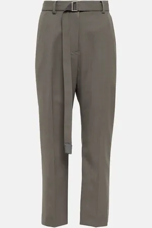 SACAI Satin-trimmed cropped pants