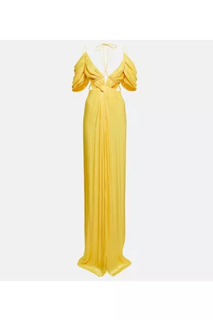 Costarellos Thalia gathered off-shoulder gown