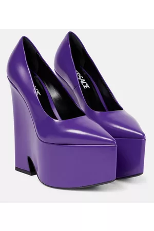 VERSACE Tempest leather platform pumps