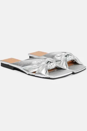Ganni Metallic padded sandals