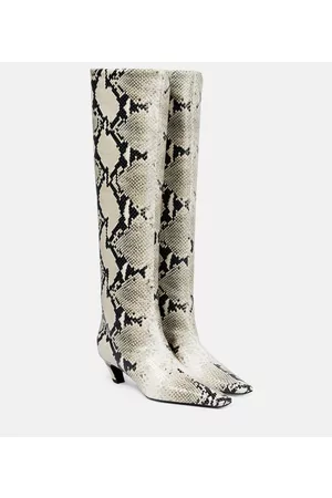 Khaite Davis croc-effect leather knee-high boots