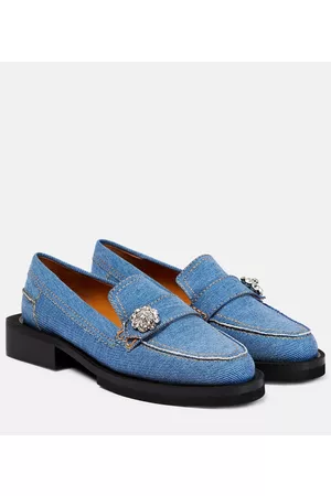 Ganni Embellished denim loafers