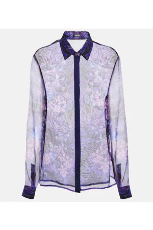 VERSACE Floral silk chiffon shirt