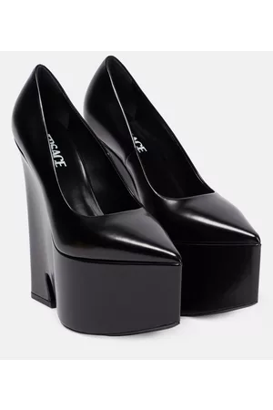 VERSACE Tempest leather platform pumps