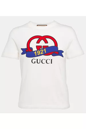 Gucci Naiset T-paidat - Interlocking G printed cotton T-shirt