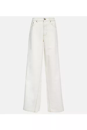 Moncler Naiset Leveälahkeiset - Mid-rise wide-leg cotton pants