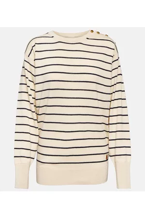 Moncler Naiset Neuleet - Girocollo wool, cotton, and cashmere striped sweater