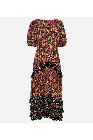 RIXO London Naiset Printtimekot - Shireen floral silk midi dress